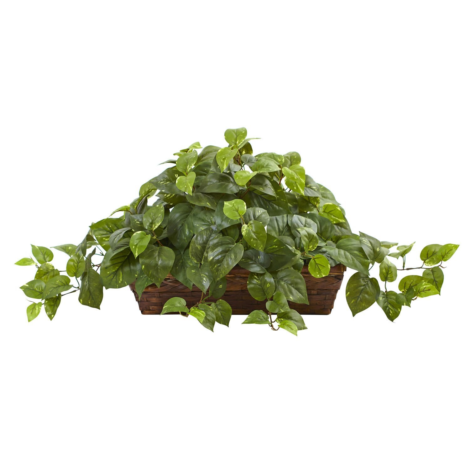 Foto 2 pulgar | Planta Pothos Casi Natural Con Cesta Con Repisa De 38 Cm - Venta Internacional.