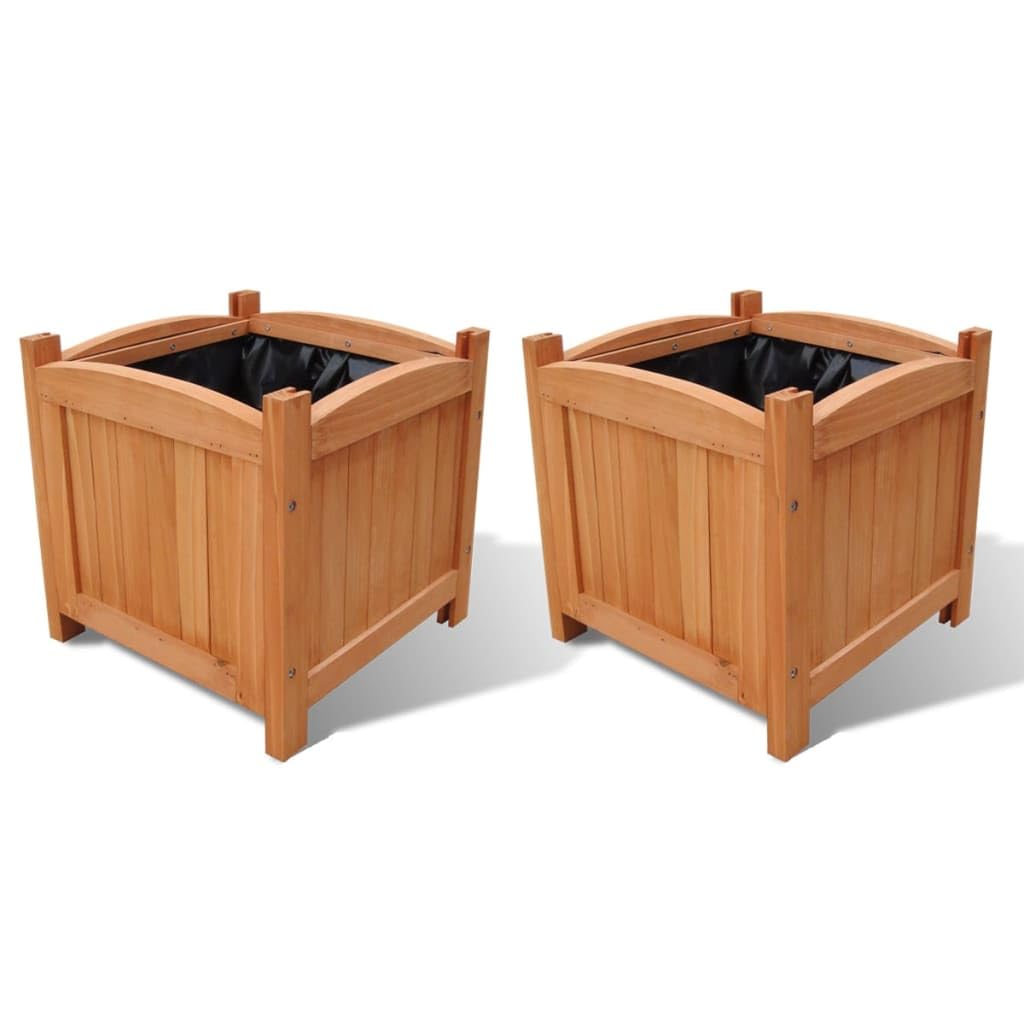 Foto 1 | Juego De 2 Camas Elevadas De Madera Vidaxl De 30 X 30 X 30 Cm Con Forros De Polietileno - Venta Internacional.