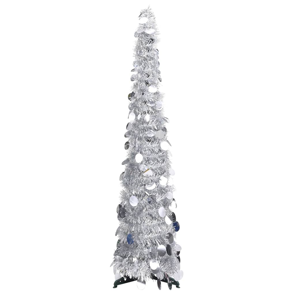 Foto 1 | Árbol De Navidad Artificial Vidaxl Plateado Brillante 120 Cm - Venta Internacional.