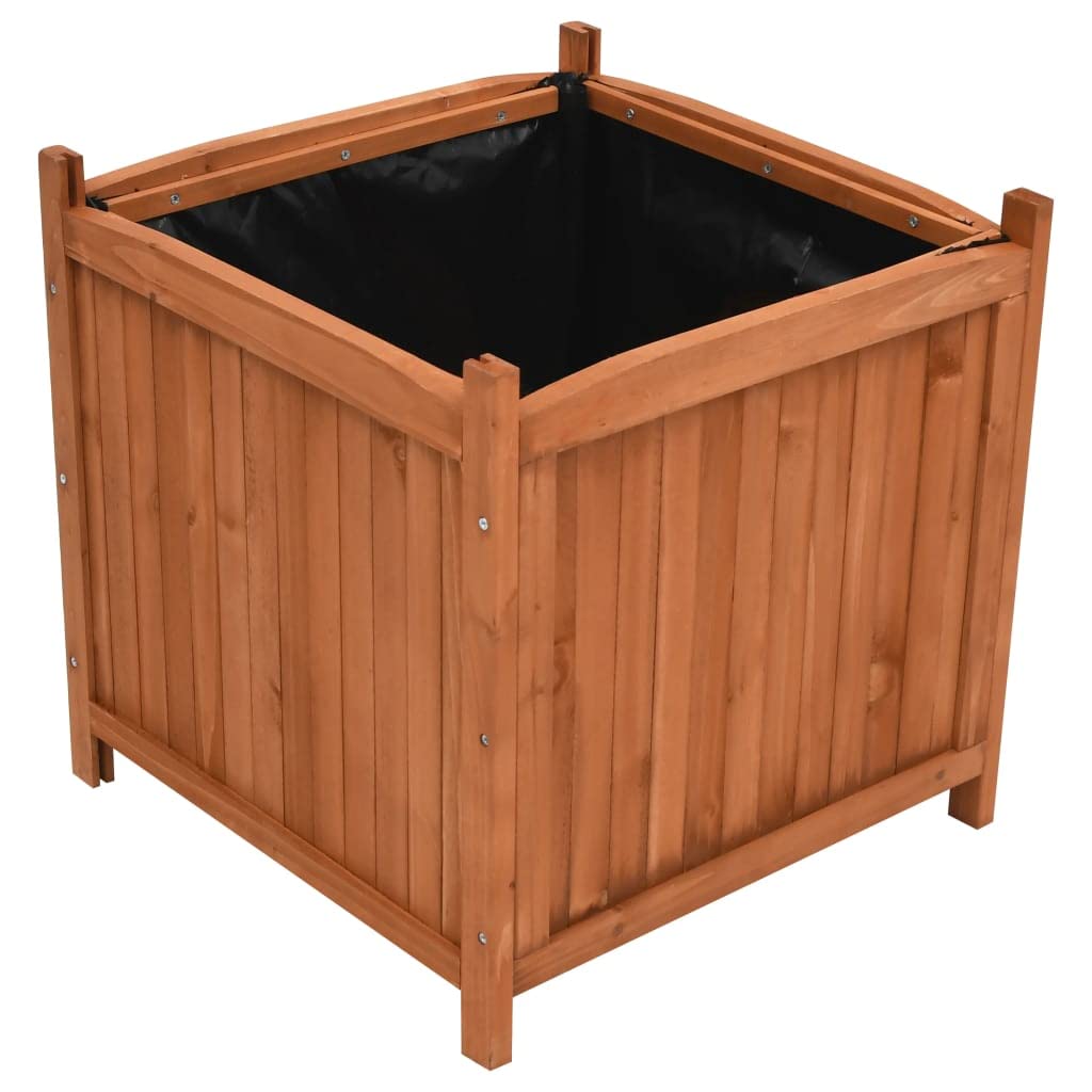 Foto 3 pulgar | Juego De Maceteros Elevados Vidaxl De Madera Maciza Con Forro De Polietileno, 2 Unidades - Venta Internacional.