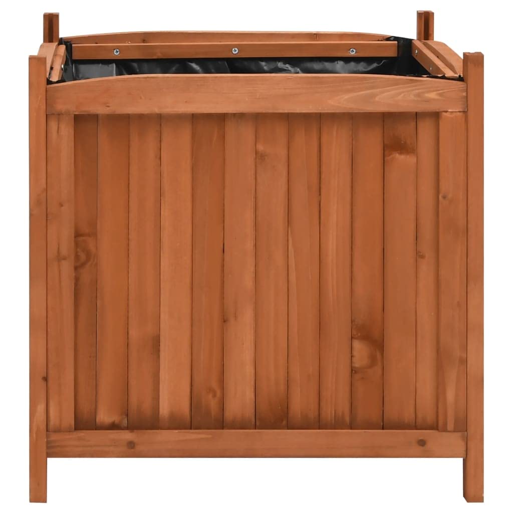 Foto 4 pulgar | Juego De Maceteros Elevados Vidaxl De Madera Maciza Con Forro De Polietileno, 2 Unidades - Venta Internacional.