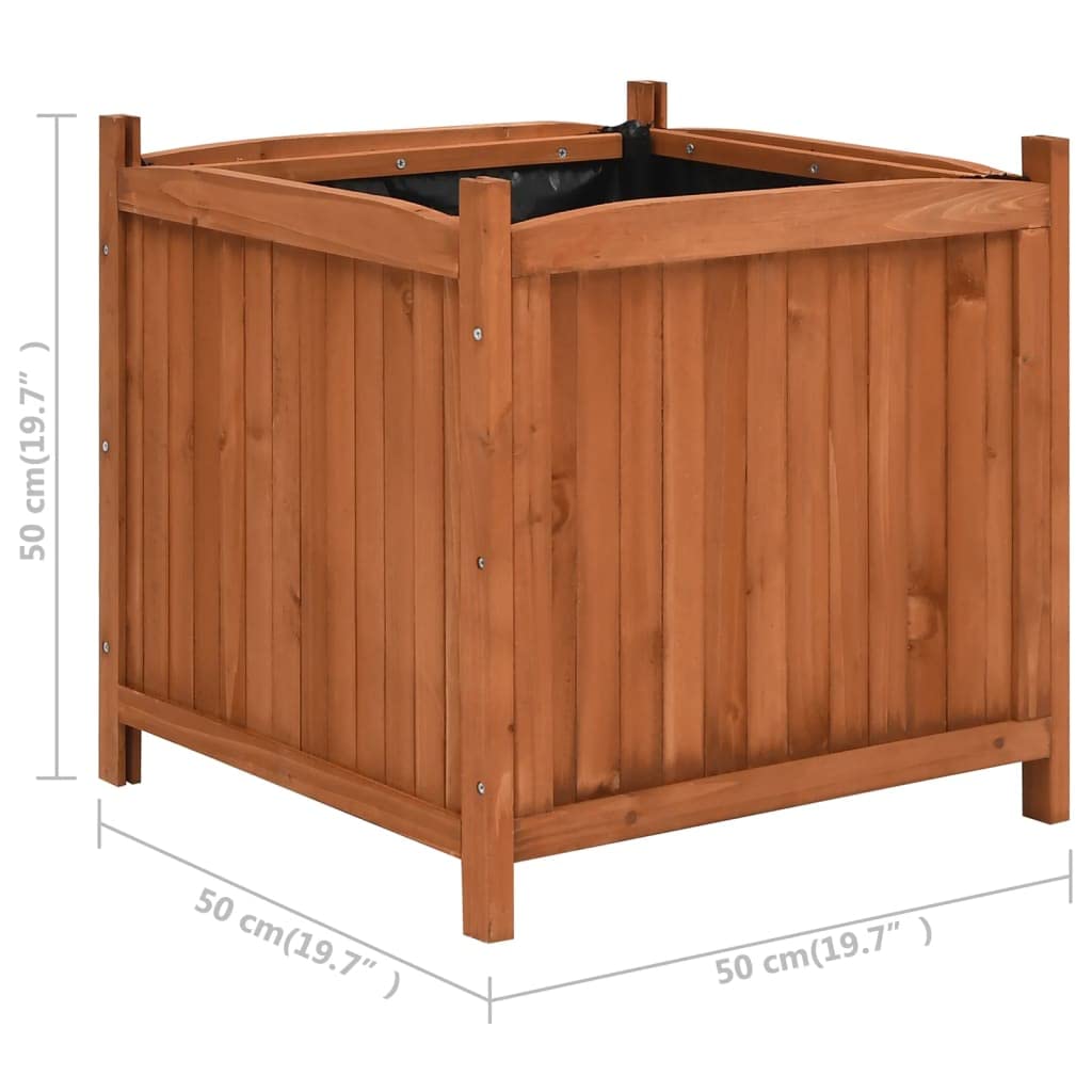 Foto 6 pulgar | Juego De Maceteros Elevados Vidaxl De Madera Maciza Con Forro De Polietileno, 2 Unidades - Venta Internacional.