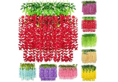 Foto 1 | Xtellar Colección Elegante De 30 Flores Wisteria Artificiales De 1.1m Para Decoración Festiva Y Romántica En Azul
