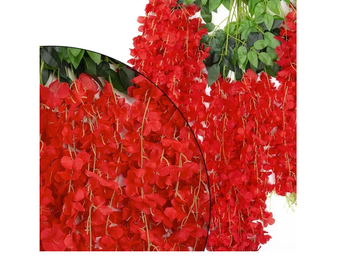 Foto 3 pulgar | Xtellar Colección Elegante De 30 Flores Wisteria Artificiales De 1.1m Para Decoración Festiva Y Romántica En Azul