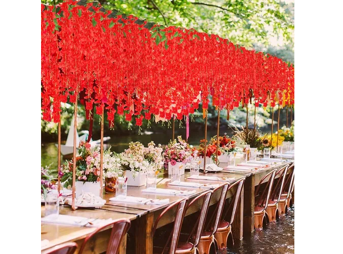 Foto 3 | Xtellar Colección Elegante De 30 Flores Wisteria Artificiales De 1.1m Para Decoración Festiva Y Romántica En Azul