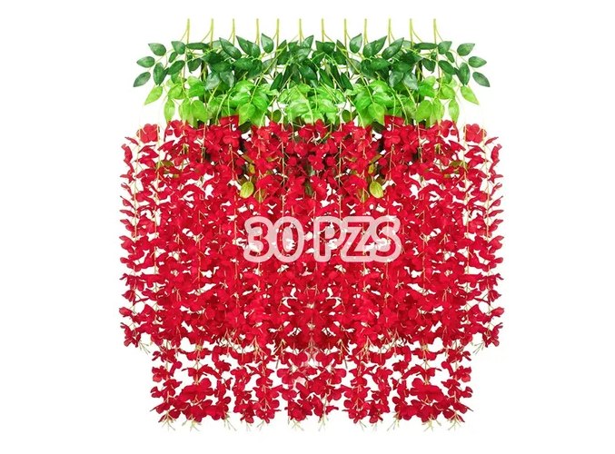 Foto 5 pulgar | Xtellar Colección Elegante De 30 Flores Wisteria Artificiales De 1.1m Para Decoración Festiva Y Romántica En Azul