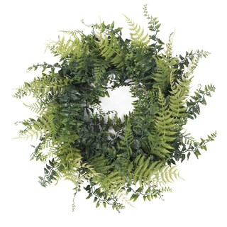 Foto 1 | Corona Artificial Verde Con Forma De Helecho Y Hierba, 18 Cm, Vicker - Venta Internacional.