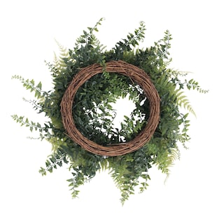 Foto 2 | Corona Artificial Verde Con Forma De Helecho Y Hierba, 18 Cm, Vicker - Venta Internacional.