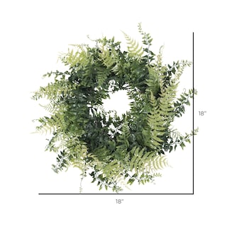 Foto 3 | Corona Artificial Verde Con Forma De Helecho Y Hierba, 18 Cm, Vicker - Venta Internacional.