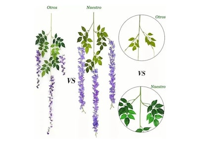 Foto 5 | Colección Xtellar Flores Wisteria Artificiales 1.1m