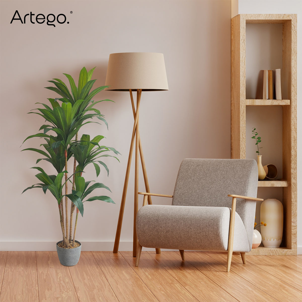 Foto 9 pulgar | Planta Artificial Moderna Con Maceta Decorativa Real Style Congo Dracaena Palo De Brasil Grande De 150cm De Alto Artego
