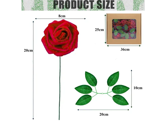 Foto 3 pulgar | Elegancia Xtellar: Rosas Artificiales Decorativas De Lujo Para Bodas Y Eventos - Paquete De 35 Piezas