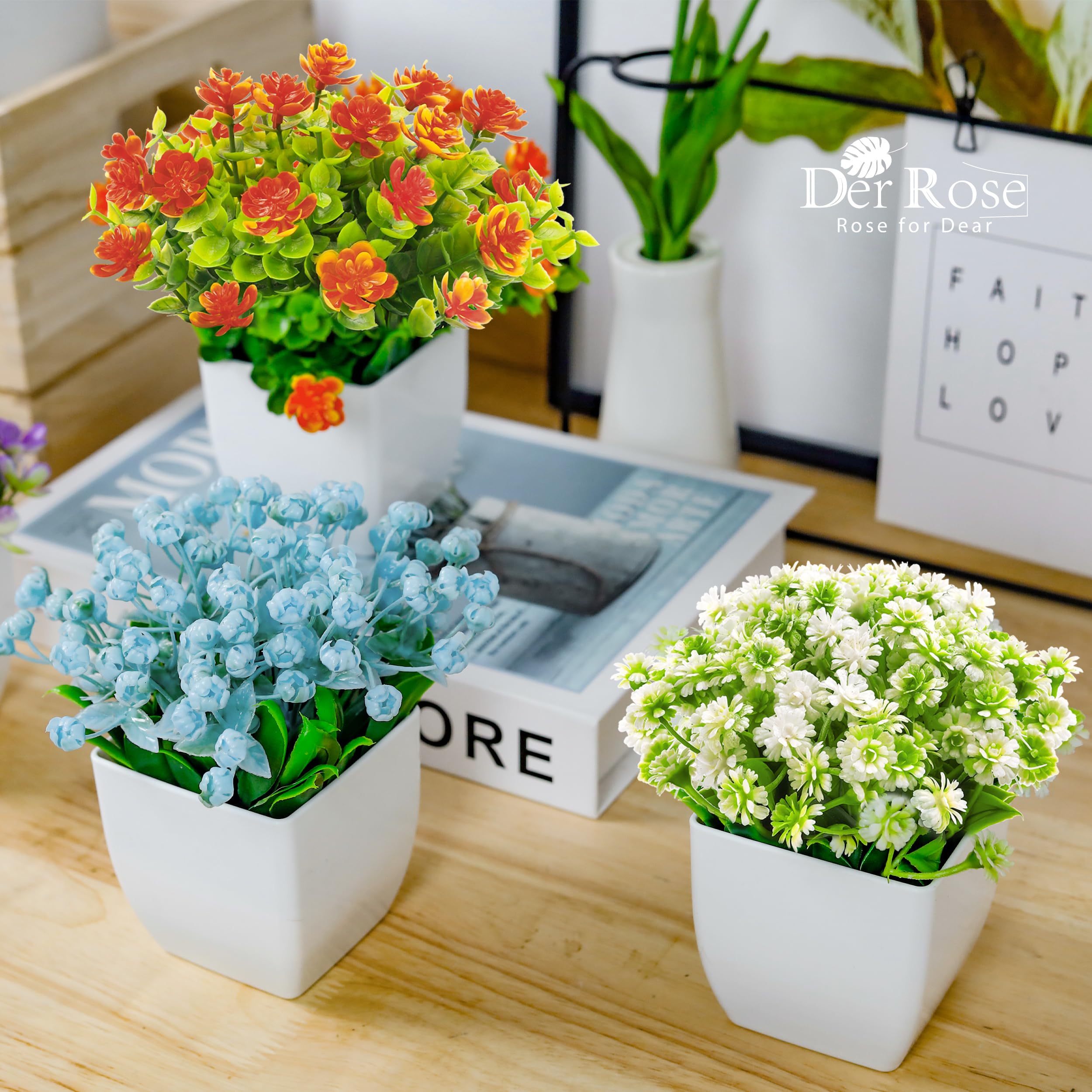 Foto 6 pulgar | Plantas Artificiales Der Rose 4 Piezas- Venta Internacional