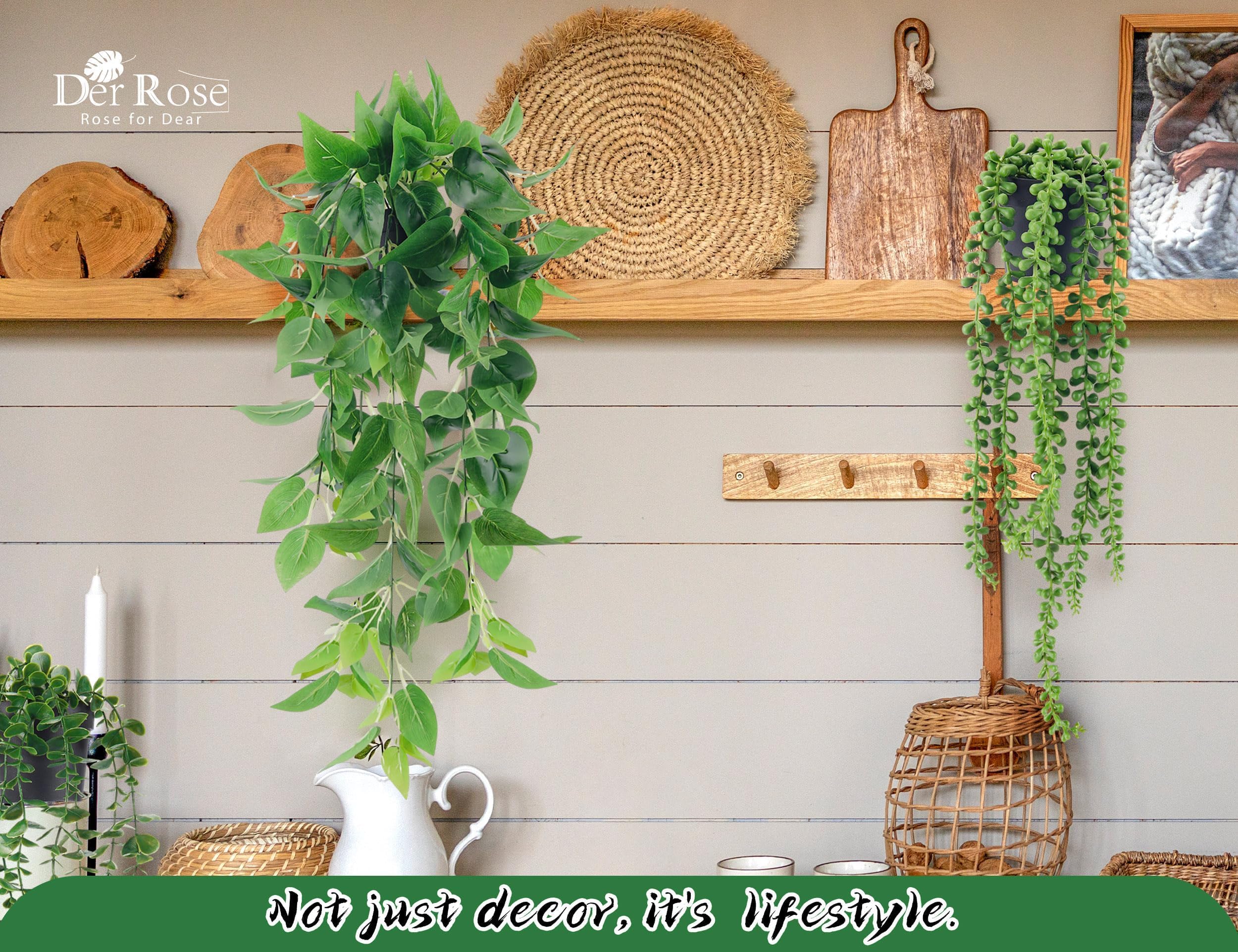 Foto 6 pulgar | Plantas Colgantes Artificiales Der Rose 4 Piezas - Venta Internacional