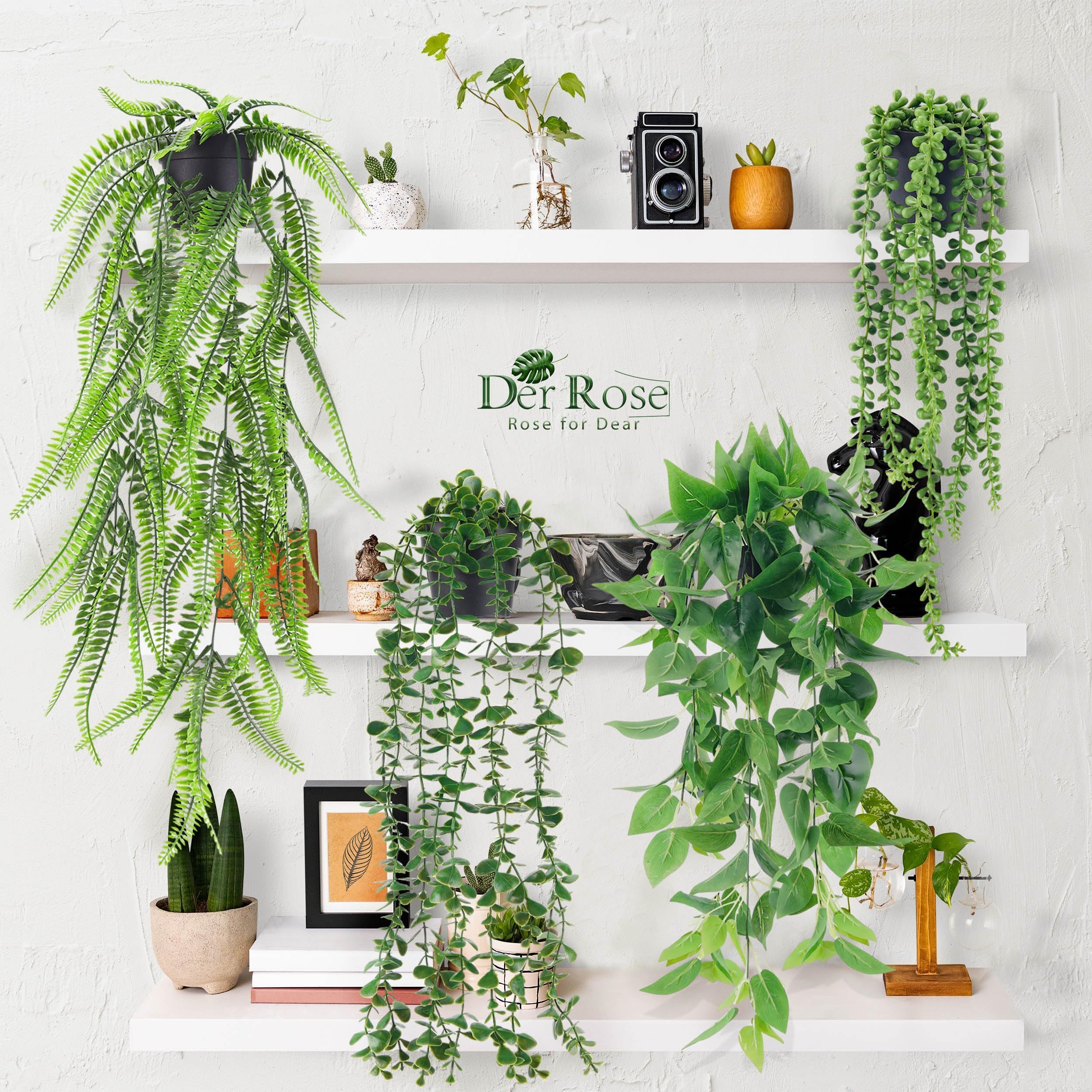 Foto 6 | Plantas Colgantes Artificiales Der Rose 4 Piezas - Venta Internacional