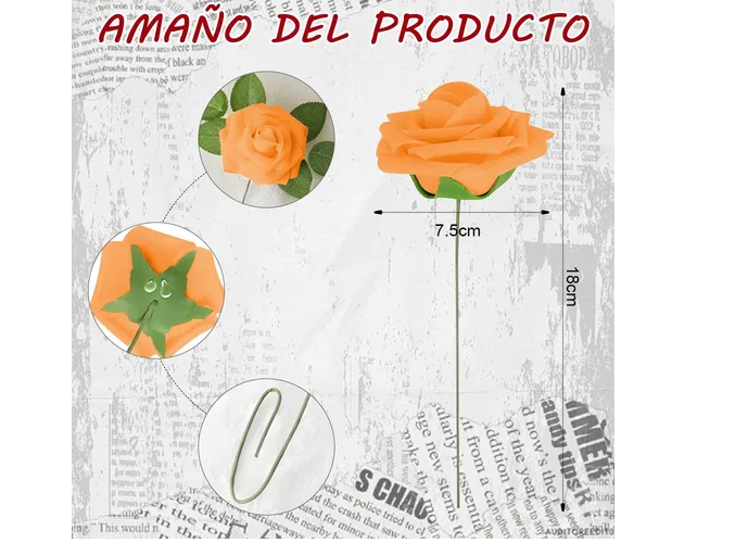 Foto 3 | Xtellar Rosas Artificiales Deluxe 25pc, Decorativas De Lujo Para Eventos Elegantes Y Creaciones Manuales