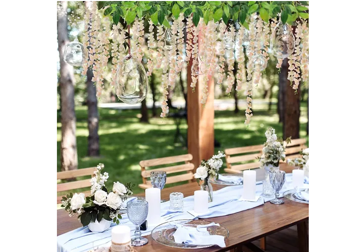 Foto 4 | Xtellar Elegante Set 27pcs De Flores Artificiales Wisteria De 1.1m Para Bodas Y Decoración Aspiracional De Inte