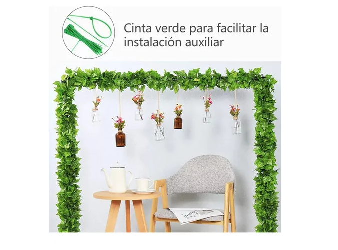 Foto 5 pulgar | Xtellar Hojas Colgantes Artificiales, Decoración Hogareña Aspiracional De Enredaderas, Pack De 36 Piezas