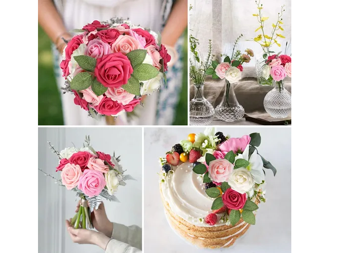 Foto 5 pulgar | Xtellar Rosas Artificiales Deluxe 25pc, Decorativas De Lujo Para Eventos Elegantes Y Creaciones Manuales