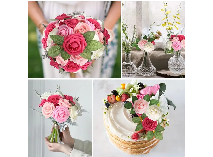 Foto 5 | Xtellar Rosas Artificiales Deluxe 25pc, Decorativas De Lujo Para Eventos Elegantes Y Creaciones Manuales