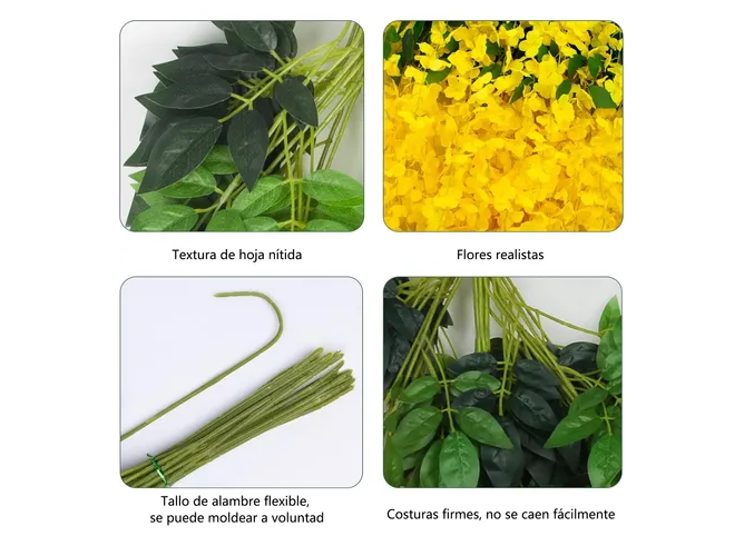 Foto 3 | Xtellar Elegante Set 27pcs De Flores Artificiales Wisteria De 1.1m Para Bodas Y Decoración Aspiracional De Inte