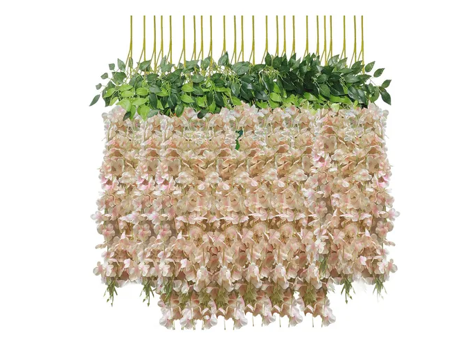 Foto 2 pulgar | Conjunto De 27 Elegantes Flores Artificiales Xtellar Wisteria 1.1m De Largo Para Eventos Y Decoración