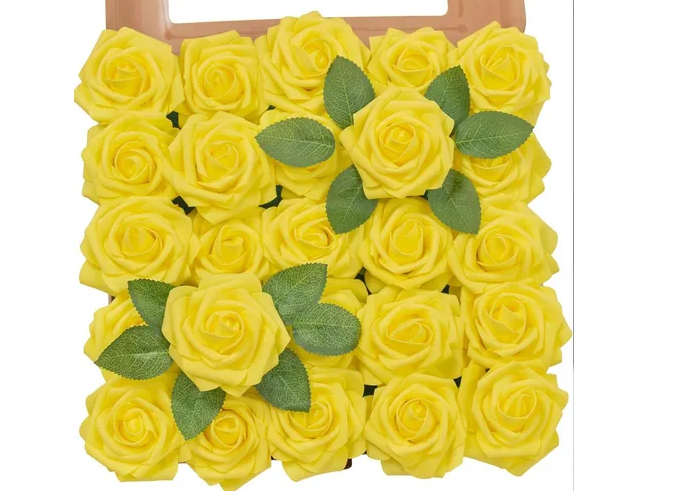 Foto 2 pulgar | Xtellar Rosas Artificiales Premium De 8 Cm, Set De 25 Para Decorar Eventos Grandiosos Y Bodas