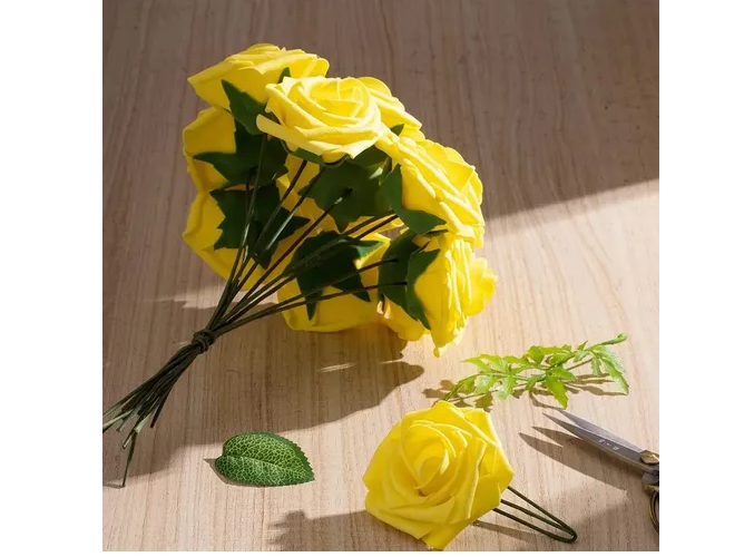 Foto 3 | Xtellar Rosas Artificiales Premium De 8 Cm, Set De 25 Para Decorar Eventos Grandiosos Y Bodas