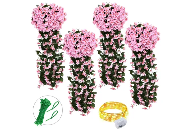Foto 1 | Xtellar Elegantes Flores Decorativas Artificiales Con Luces Led - Juego De 2 Unidades