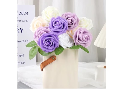Foto 5 | Xtellar Rosas Artificiales Deluxe 25pc, Decorativas De Lujo Para Eventos Elegantes Y Creaciones Manuales