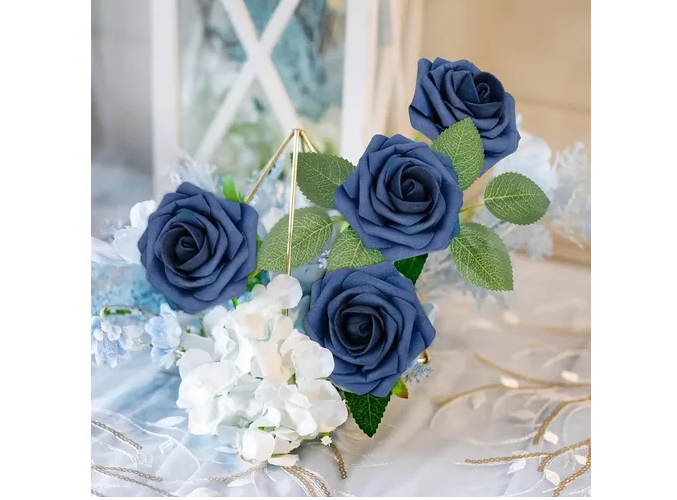 Foto 3 pulgar | Xtellar Rosas Artificiales Premium De 8 Cm, Set De 25 Para Decorar Eventos Grandiosos Y Bodas