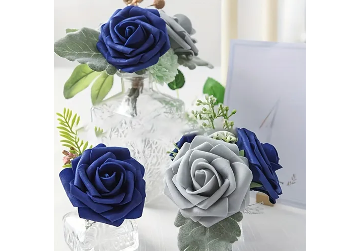 Foto 5 | Xtellar Rosas Artificiales Premium De 8 Cm, Set De 25 Para Decorar Eventos Grandiosos Y Bodas