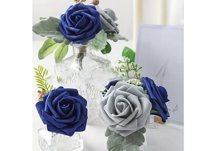 Foto 5 | Xtellar Rosas Artificiales Premium De 8 Cm, Set De 25 Para Decorar Eventos Grandiosos Y Bodas