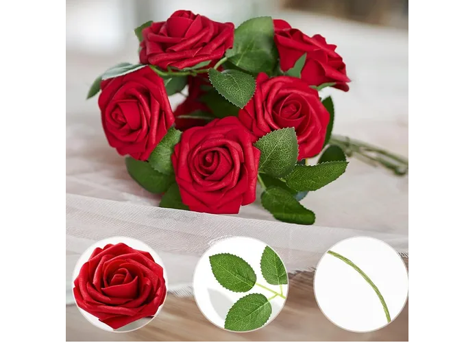 Foto 6 pulgar | Xtellar Rosas Artificiales Deluxe 25pc, Decorativas De Lujo Para Eventos Elegantes Y Creaciones Manuales