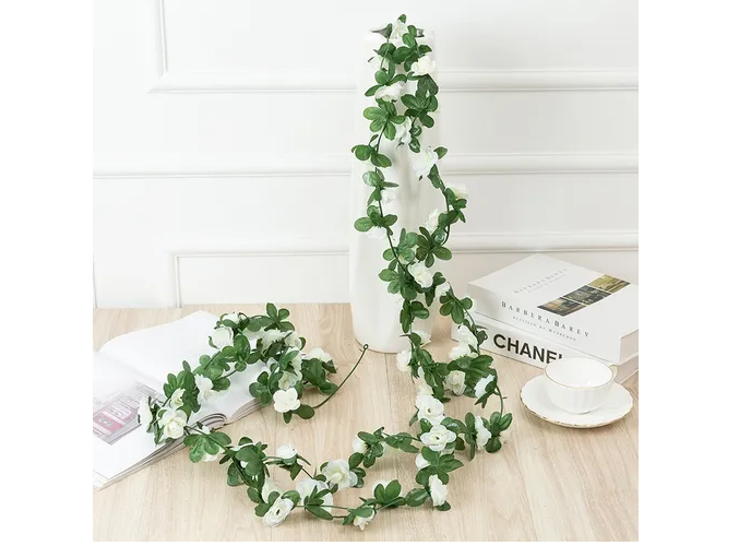 Foto 4 pulgar | Guirnalda De Flores Xtellar Peonía Artificiales Blancas 2.5m Para Decoración