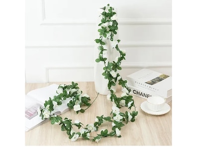 Foto 3 | Guirnalda De Flores Xtellar Peonía Artificiales Blancas 2.5m Para Decoración