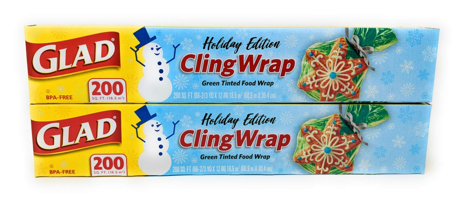 Envoltura De Plástico Glad Holiday Cling Wrap, Verde, 18,5 M² (paquete De 2) - Venta Internacional.