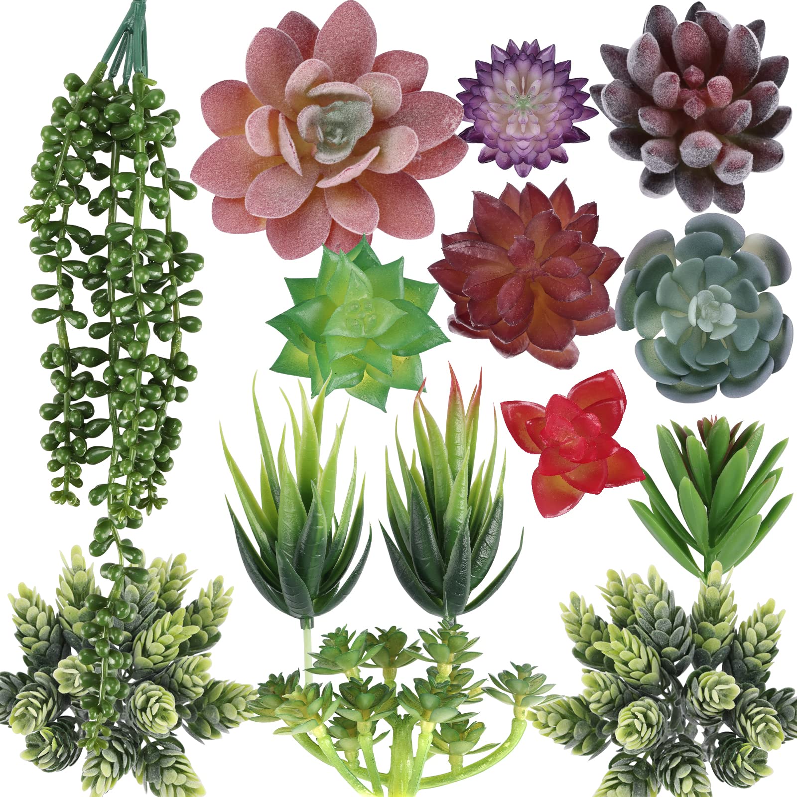Foto 2 pulgar | Plantas Suculentas Artificiales Cewor  14 Unidades  Sin Maceta  Realistas - Venta Internacional.