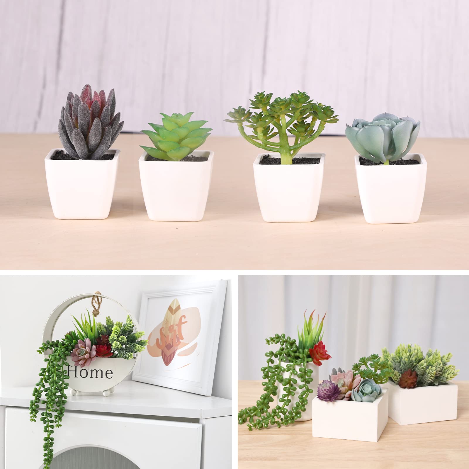 Foto 6 pulgar | Plantas Suculentas Artificiales Cewor  14 Unidades  Sin Maceta  Realistas - Venta Internacional.