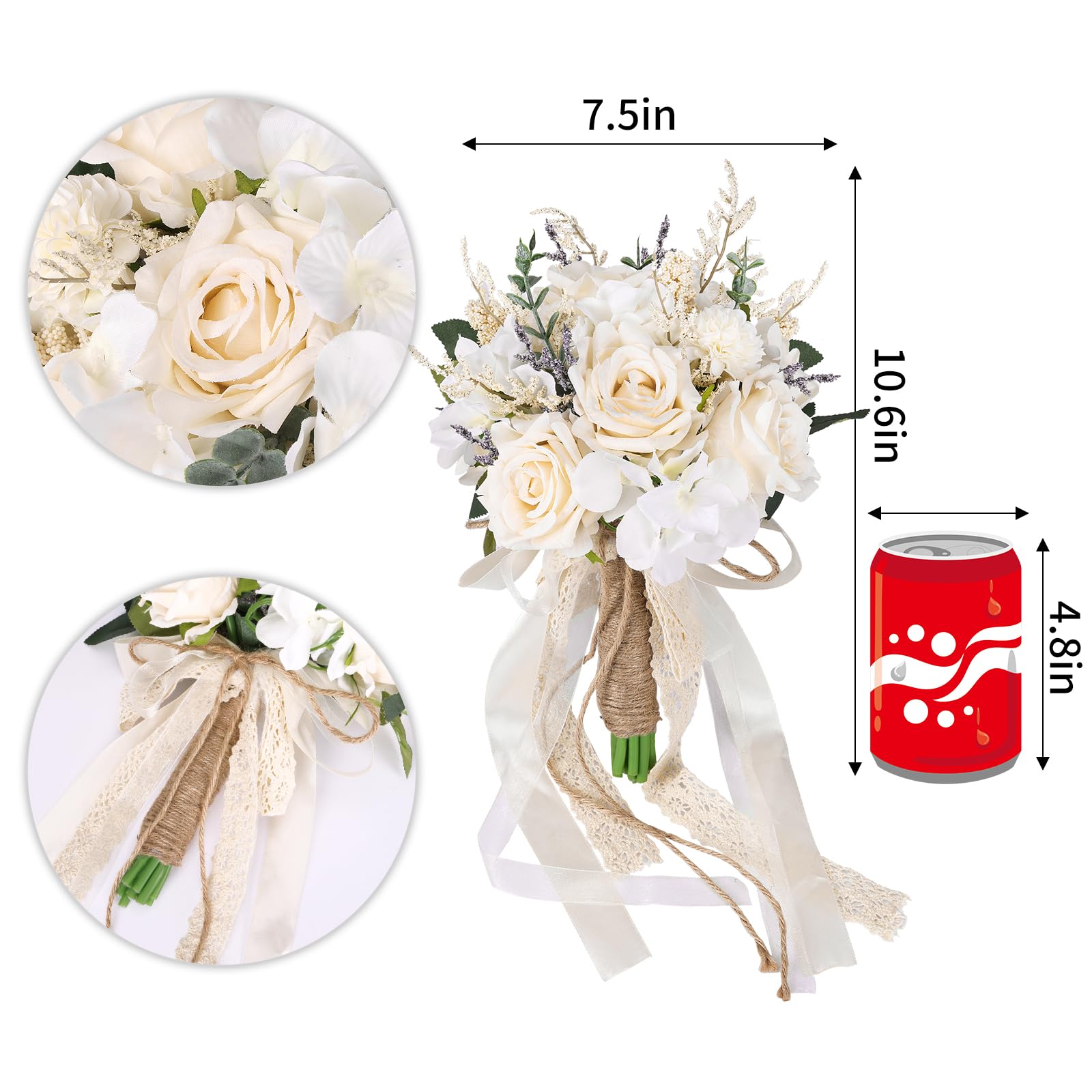 Foto 2 | Ramos De Boda Cewor Con Rosas Artificiales Para Novia Y Dama De Honor - Venta Internacional.