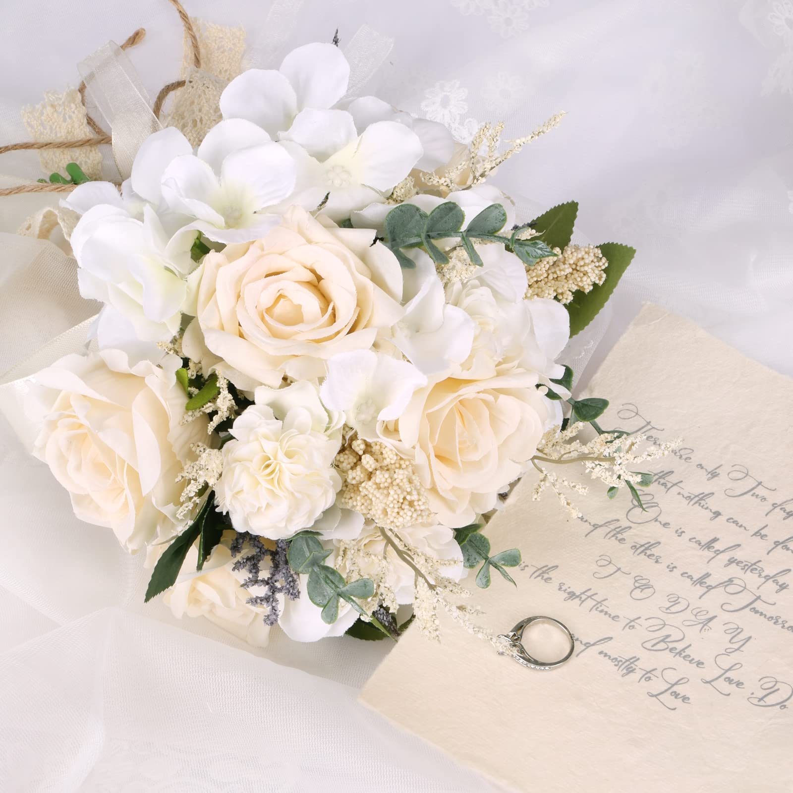 Foto 4 | Ramos De Boda Cewor Con Rosas Artificiales Para Novia Y Dama De Honor - Venta Internacional.