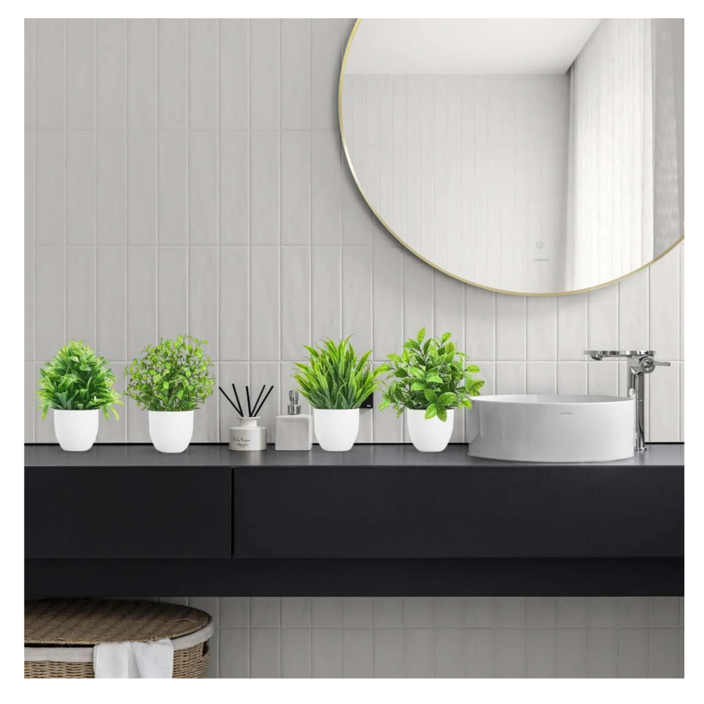 Foto 5 pulgar | 10 Piezas Plantas Artificiales Macetas Decorativas Bonsái Lab.g  Verde Oscuro