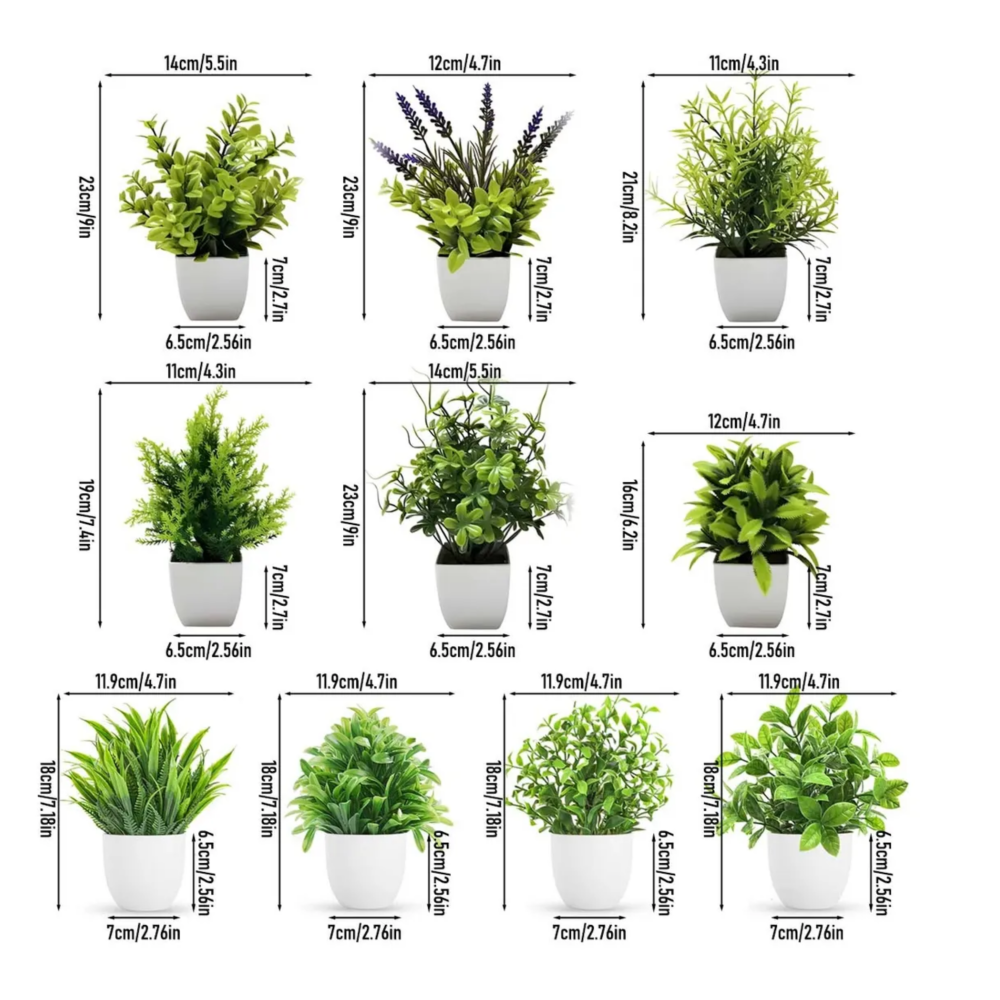 Foto 3 pulgar | 10 Piezas Plantas Artificiales Macetas Decorativas Bonsái Belug  Verde Oscuro