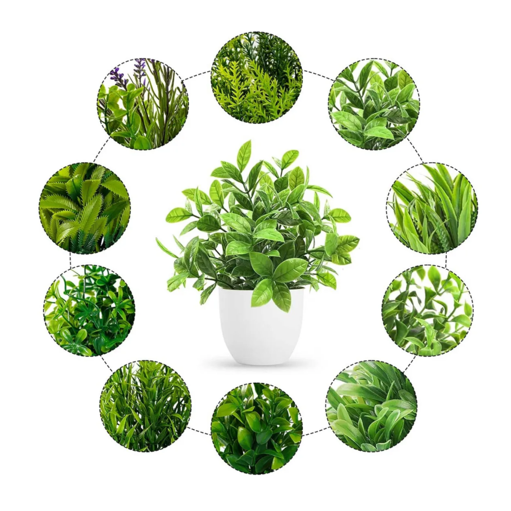 Foto 6 pulgar | 10 Piezas Plantas Artificiales Macetas Decorativas Bonsái Belug  Verde Oscuro