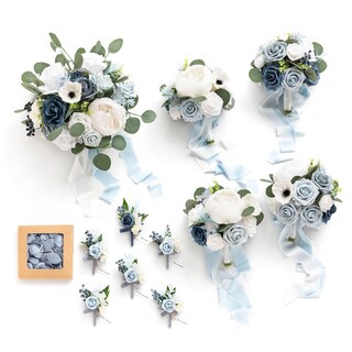 Foto 1 | Paquete De Flores Artificiales Para Boda Ling's Moment Blue - Venta Internacional.