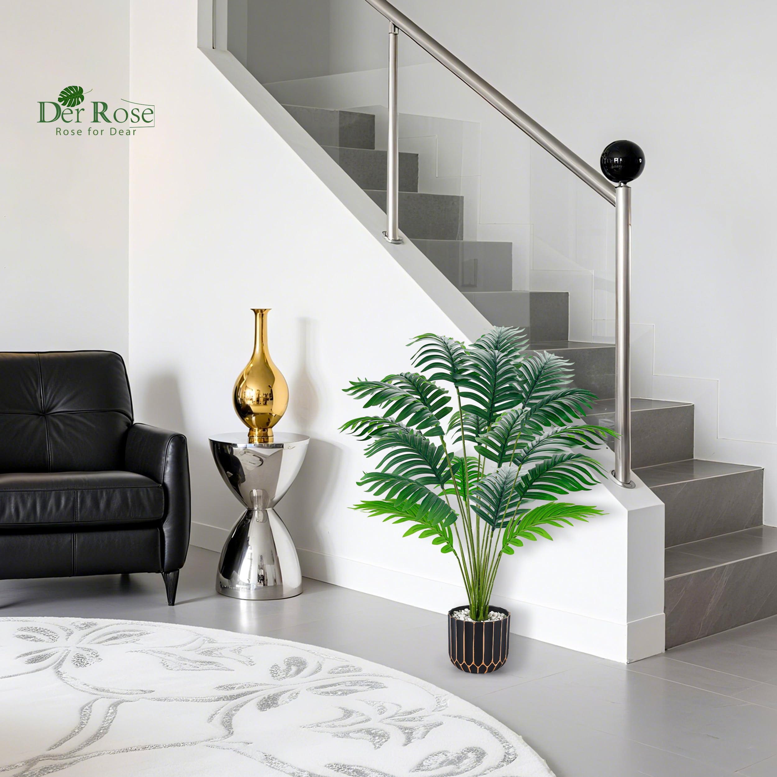 Foto 6 | Palmera Artificial Der Rose 28 Grande Con Maceta Para Interiores - Venta Internacional.