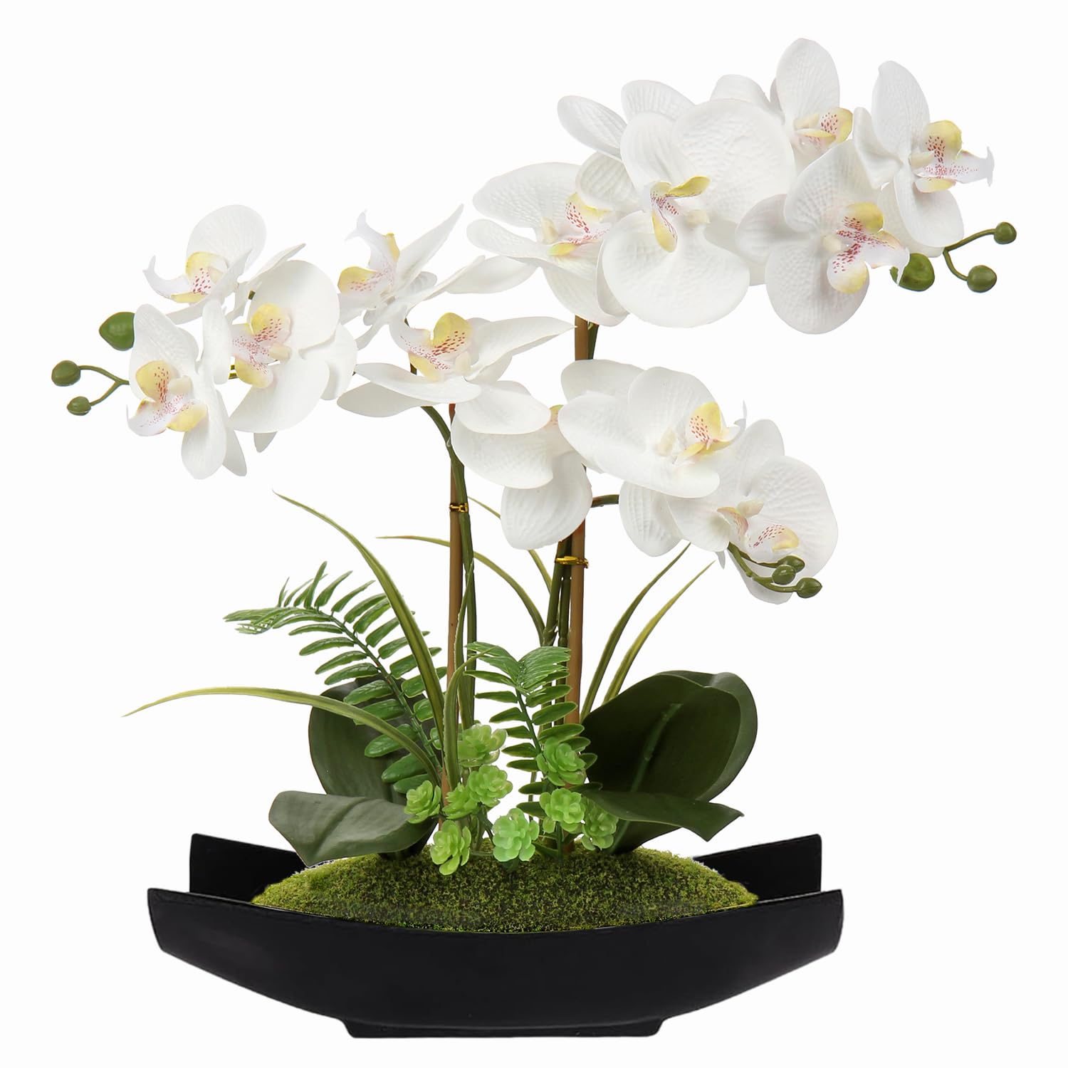 Foto 2 pulgar | Flores Artificiales Briful Orchid  Color Blanco  38 Cm  Con Maceta Negra - Venta Internacional.