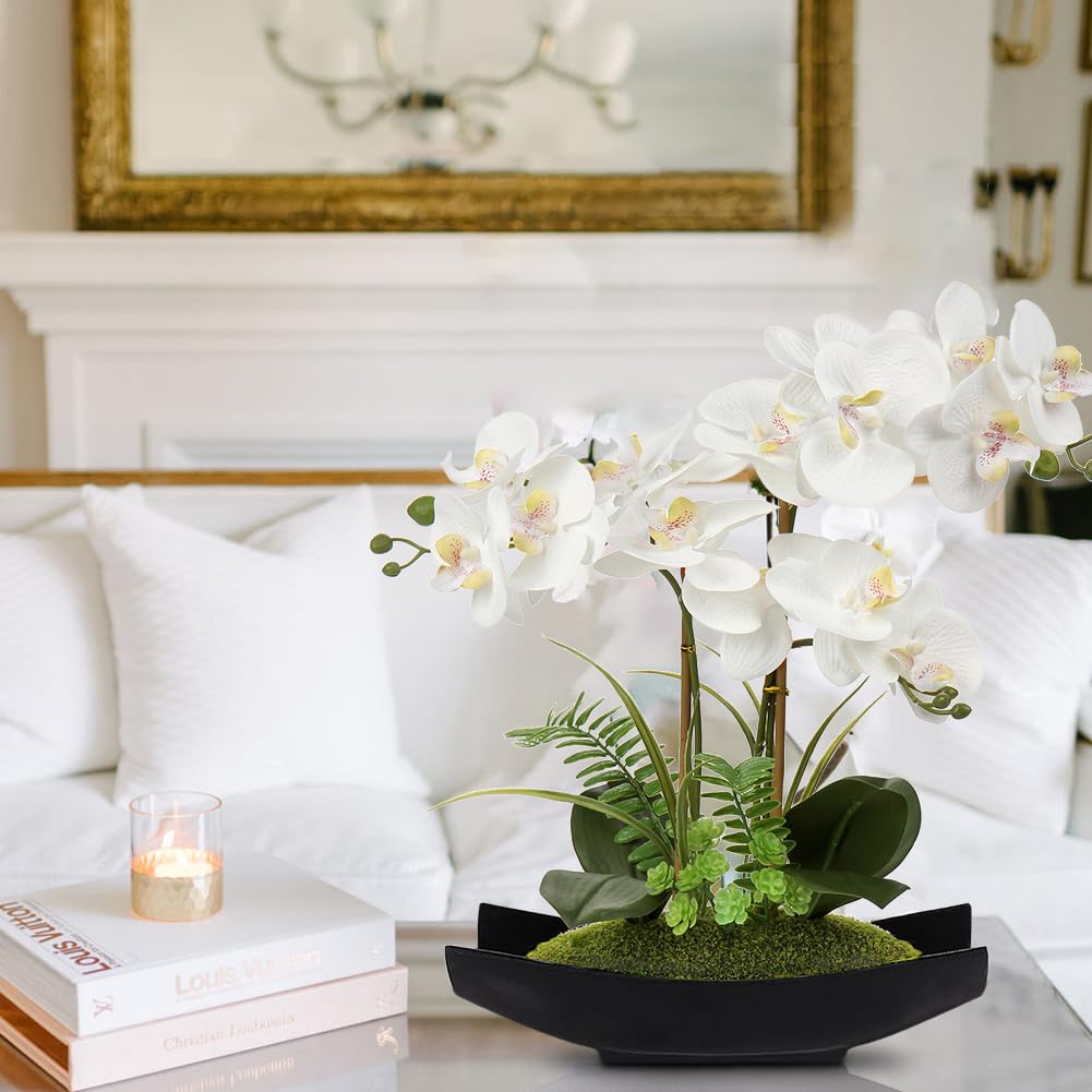 Foto 4 | Flores Artificiales Briful Orchid  Color Blanco  38 Cm  Con Maceta Negra - Venta Internacional.