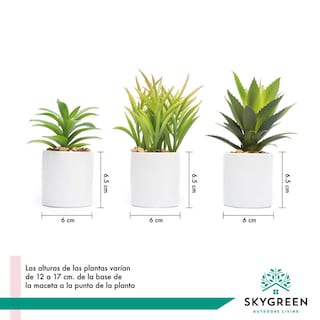 Foto 3 | Paquete De 3 Plantas Pequeñas Artificiales Decoracion Hogar