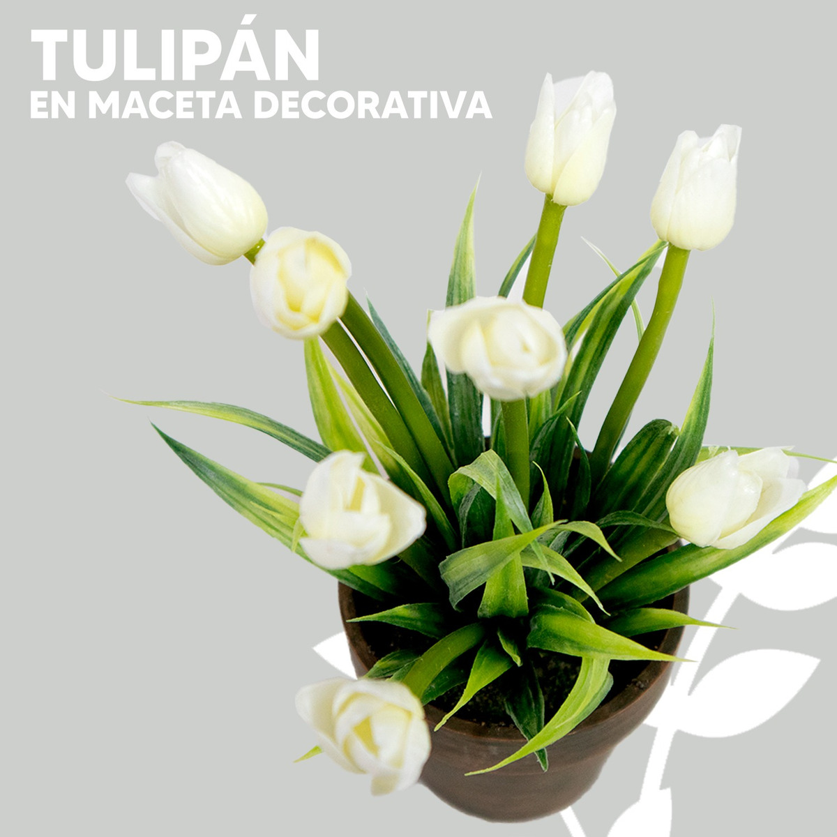 Foto 5 pulgar | Tulipán en Maceta de Papel Maché Jauz Minimalista 20 cm